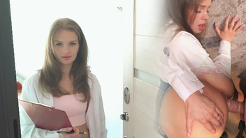 Жопастая красотка трахается